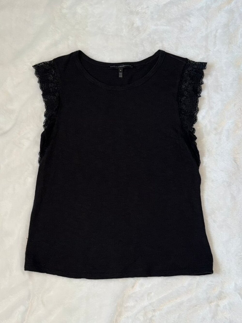 White House Black Market Lace Shoulder Top - Size M
